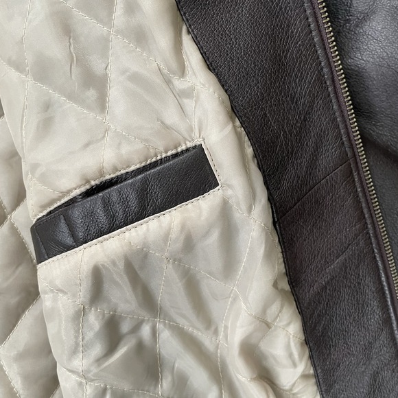 Saddlebred Men's Brown Leather Jacket Vintage XL‎ Quilted Lining Bomber Flight - Picture 13 of 16